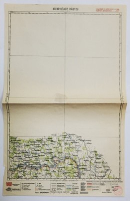 HARTA ZONEI OTACE RASTEU , LITOGRAFIE DE M.D. MOLDOVEANU , 1936, POLICROMA foto