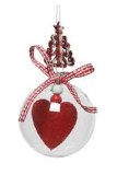 Cumpara ieftin Glob decorativ - Bauble Glass - Red Heart - Inima Din Fetru | Kaemingk