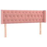 Cumpara ieftin Tablie de pat cu aripioare roz 163x16x78/88 cm catifea