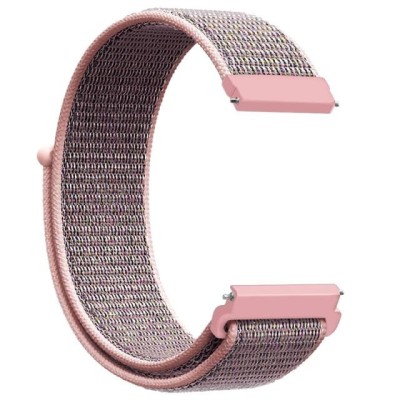 Curea material textil, compatibila cu Huawei Watch GT 2 Pro, Telescoape QR, 22mm, Light Pink foto