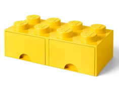 Cutie depozitare LEGO 2x4 cu sertare, galben foto