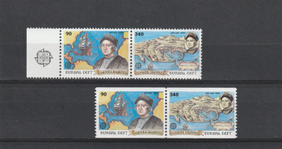 Grecia 1992-Europa CEPT,serie 4 val.2 streifuri, MNH,Mi.1802A,1803A ,1802C,1803C foto