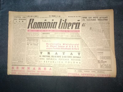 ZIARUL ROMANIA LIBERA 30 IANUARIE 1949 foto