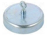 Magnet fix ferită 350N 63mm cu ochi ELESA GANTER