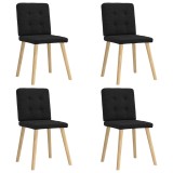 VidaXL Scaune de bucătărie, 4 buc., negru, material textil