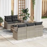 VidaXL Set de canapele pentru grădină 6 pcs Gri deschis Rattan poli