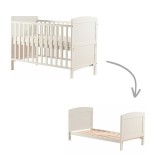 Patut transformabil bebe si junior FreeON Lory, 120x60 cm, alb, lemn de pin si MDF