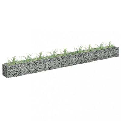 Gossi strat inaltat gabion, 360 x 30 x 30 cm, otel inoxidabil foto