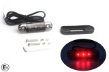 Lampa gabarit laterala LED rosu fumuriu rezistent la apa IP67, 12V 24V Cablu 30 cm - E9 10R-06, ECE R10, ECE R148