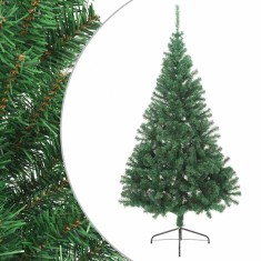 vidaXL Jumătate pom Crăciun artificial cu suport, verde, 180 cm, PVC 321032