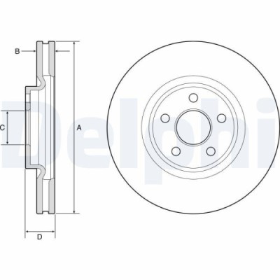 Disc frana Ford Edge, Galaxy 3 (Ck) 01.15-, Galaxy Mk 3 Van (Ck), S-Max (Cj, punte fata, 316x32, ventilat, DELPHI foto