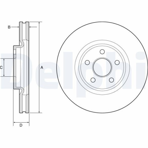 Disc frana Ford Edge, Galaxy 3 (Ck) 01.15-, Galaxy Mk 3 Van (Ck), S-Max (Cj, punte fata, 316x32, ventilat, DELPHI