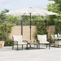 vidaXL Umbrelă soare de grădină cu st&acirc;lp din oțel, alb 300x200x250 cm