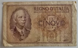 Bancnota Italia - 5 Lire 1940