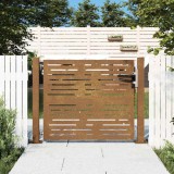Poartă pentru grădină, 105x80 cm, oțel corten, dreptunghiuri