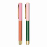 Set 2 stilouri + Carnet - Red Orange &amp; Emerald | DesignWorks Ink