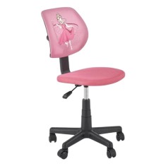Scaun birou copii HM Bingo, stofa, baza polipropilena, inaltime reglabila, rotatie 360&deg;, sarcina maxima 70 kg, roz