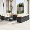 VidaXL Set de canapele pentru grădină 11 pcs Negru poliratan