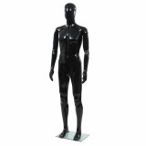 Cumpara ieftin Corp manechin masculin, suport din sticla, negru lucios, 185 cm