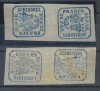Principatele Unite 1862 tipar de m&acirc;nă timbru 30 parale tipărit pe hartie vargata in pereche tete-beche nestampilata MLH / MNH, Istorie, Nestampilat