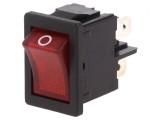 Intrerupator Balansier DPST ON-OFF 4A 250VAC Rosu IP40 230V