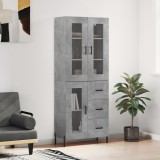 vidaXL Dulap &icirc;nalt, gri beton, 69,5x34x180, lemn compozit