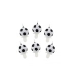 Set 6 lumanari tort, forma minge de fotbal cu suport