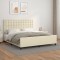 vidaXL Cadru de pat cu tăblie, crem, 180x200 cm, piele ecologică 3125587