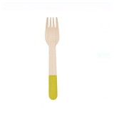 Set 10 Furculite din lemn pentru Petrecere cu manere colorate 16 cm