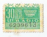 *Romania, lot 1089 cu 1 timbru fiscal radio-televiziune, 1968, NG
