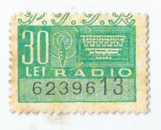 *Romania, lot 1089 cu 1 timbru fiscal radio-televiziune, 1968, NG