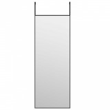 Oglindă pentru ușă, negru, 30x80 cm, sticlă și aluminiu