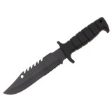 Cumpara ieftin Cutit Tactic Vanatoare IdeallStore Ultimate Survival 29cm Negru, Lama Otel Inoxidabil, Teaca Cordura