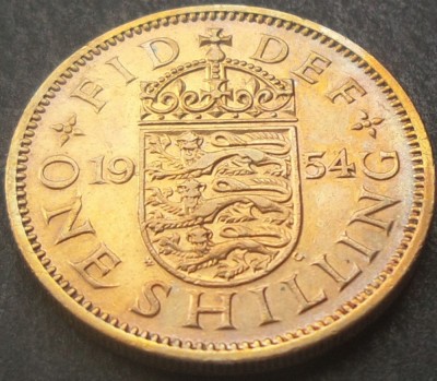 Moneda 1 SHILLING - MAREA BRITANIE / ANGLIA, anul 1954 *cod 1451 A = excelenta foto