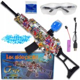 Pușcă ASG cu bile gel 7-8 mm automată, ABS imitare metal, lunetă, laser, amortizor