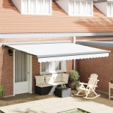VidaXL Marchiză Retractabilă Automată Albă 400x300 cm