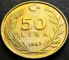 Moneda 50 LIRE - TURCIA, anul 1987 * cod 2642 = UNC - LUCIU de BATERE, Europa