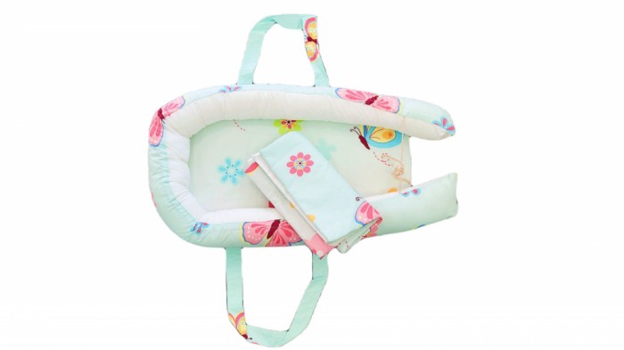 Baby Nest Somnart: Cosulet bebelusi + Salteluta 42x84x2 cm + Paturica 70x70 cm model Fluturi