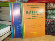 MIRCEA GANGA - MATEMATICA * MANUAL PENTRU CLASA XII-A , PROFIL M1 (2 VOL) , 2007