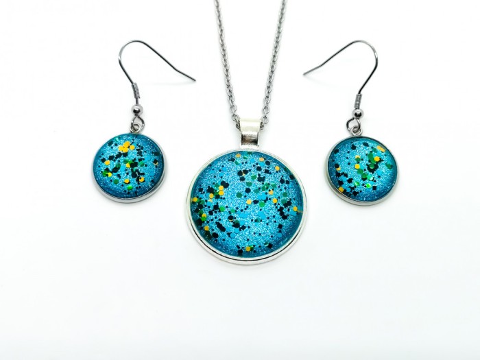 Seturi pandantiv si cercei sparkle - handmade