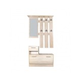Set cuier si pantofar cu oglinda GN Filip, Pal Melaminat, 12 agatatori, usa rabatabila, polita, stejar