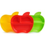 Munchkin Apple farfurie compartimentată 6 m+ 3 buc
