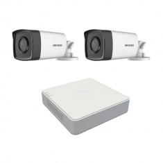 Kit de supraveghere Hikvision Turbo HD 2MP 1080P cu 2 camere IR 40 SafetyGuard Surveillance