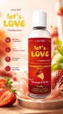 Ulei masaj si Gel Masaj Lubrifiant Nature Body Let's Love Capsuni Vanilie, 100 ml