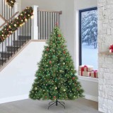 vidaXL Brad de Crăciun artificial cu 300 LED Verde 240 cm PE și PVC 3397817