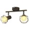 Aplice perete cadru sarma, stil industrial, negru, 2 becuri led