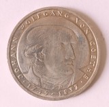 GERMANIA 5 MARK MARCI 1982 D JOHANN WOLFGANG GHOETE NIKEL XF AUNC ( CITITI VA ROG DESCRIEREA ENUNTUL )