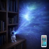 Proiector Astronaut cu LED, Telecomanda si Cablu USB, 11x8x20cm, Alb, CMCLASS