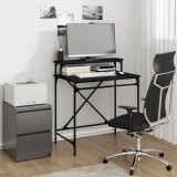 Cumpara ieftin Birou, negru, 80x50x90 cm, lemn prelucrat și fier