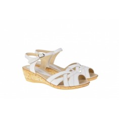 Sandale dama casual din piele naturala Alb S3A